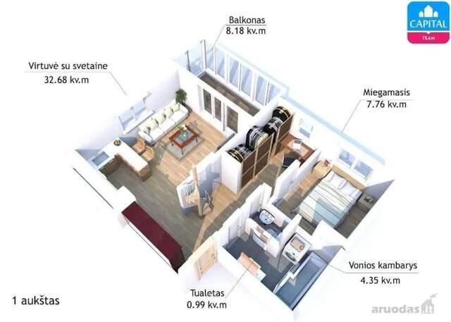 Апартаменты Apartment 7 min to the center and airport Вильнюс-66