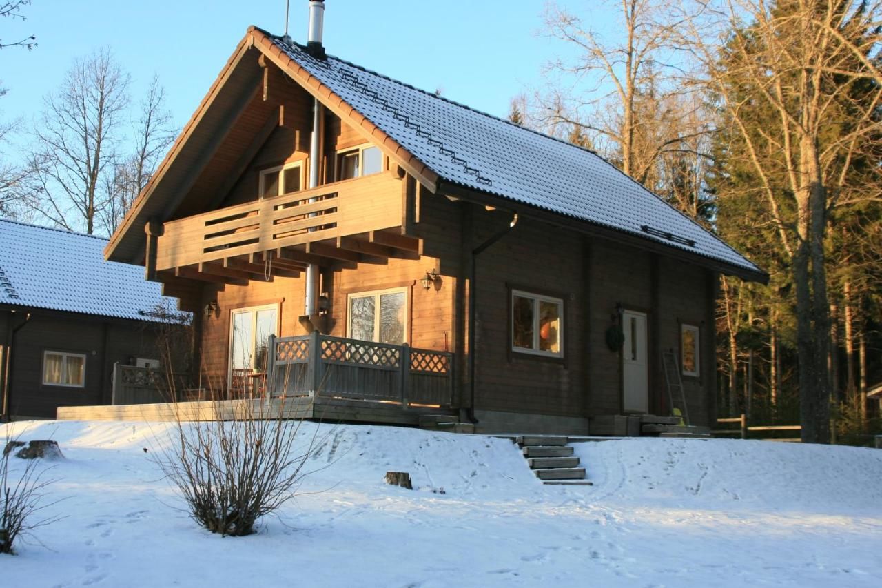 Дома для отпуска Деревянный дом с сауной и камином у леса, озера и СПА Отепя-41